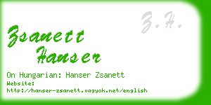 zsanett hanser business card